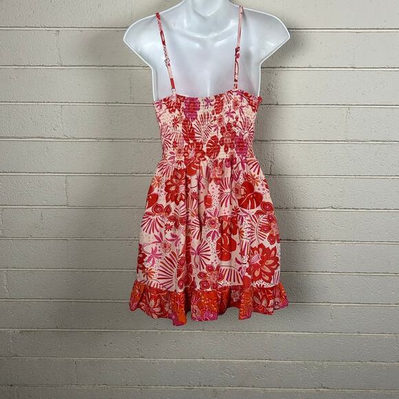 Angie Orange Floral Dress size L - Picture 2 of 8